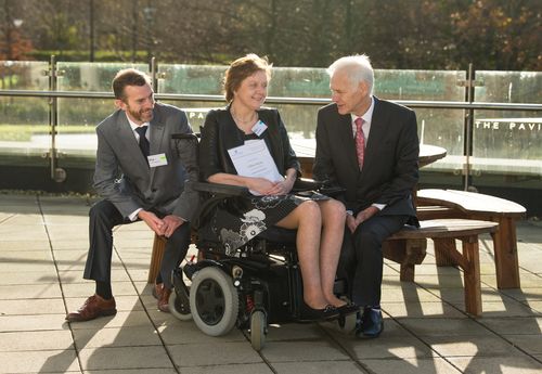 Dr. John Noonan (UL) Valerie Moran, CEO Longford CIL with Dermot O'Donnell (DFI)