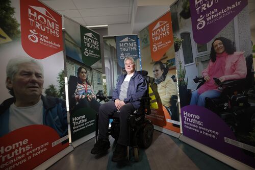Irish Wheelchair Association member Glenn Quinn launches Home Truths a new housing awareness campaign by IWA