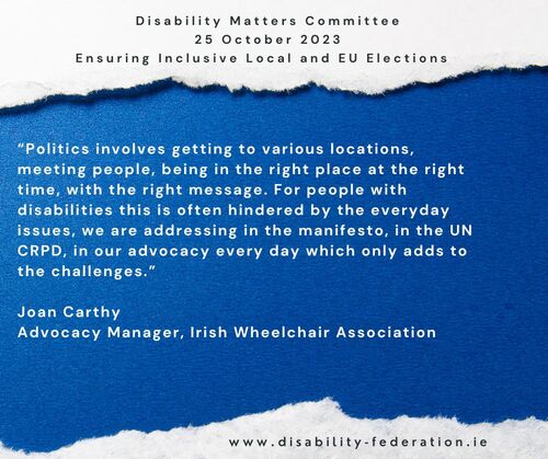 Disability Matters Committee Joan Carthy 2