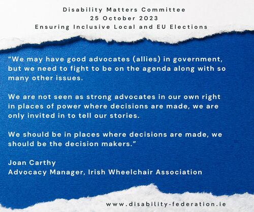 Disabillity Matters Committee Joan Carthy 6