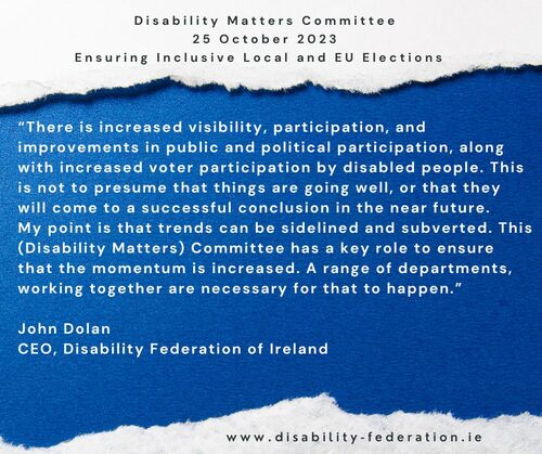 Disabillity Matters Committee John Dolan 1 