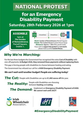 Join our Protest for an Emergency Disabilty Payment Flyer 1