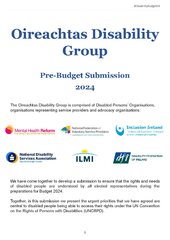 Oireachtas Disability Group Pre Budget Submission 2024