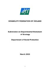 DFI’s submission to Department of Social Protection on new Statement of Strategy