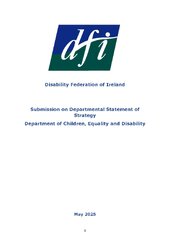 DFI’s submission to the Department of Children, Equality and Disability on their new Statement of Strategy