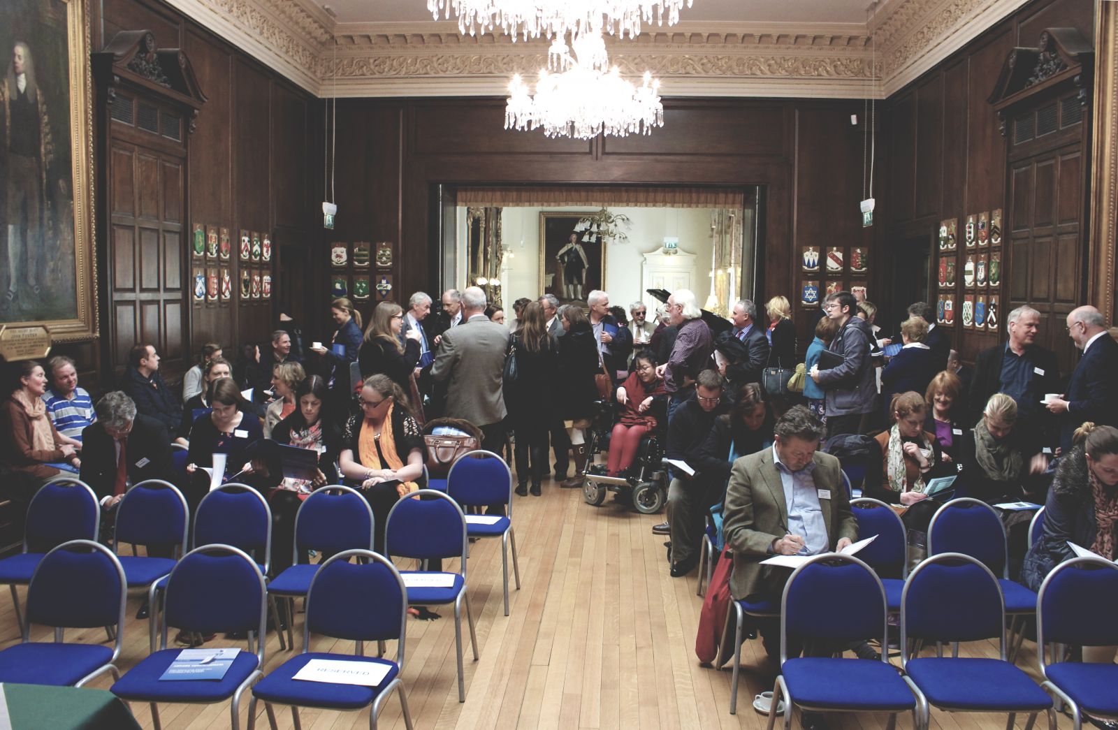 Crowd scene from the launch in the Mansion house of Research: “Living in the Community: Services and Supports for People with Disabilities.