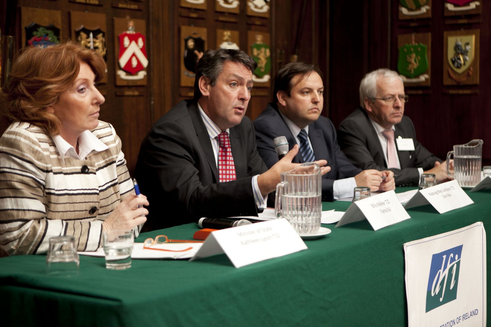 The Political Panel answering questions from Discussion Facilitator, Cathal Mac Coille